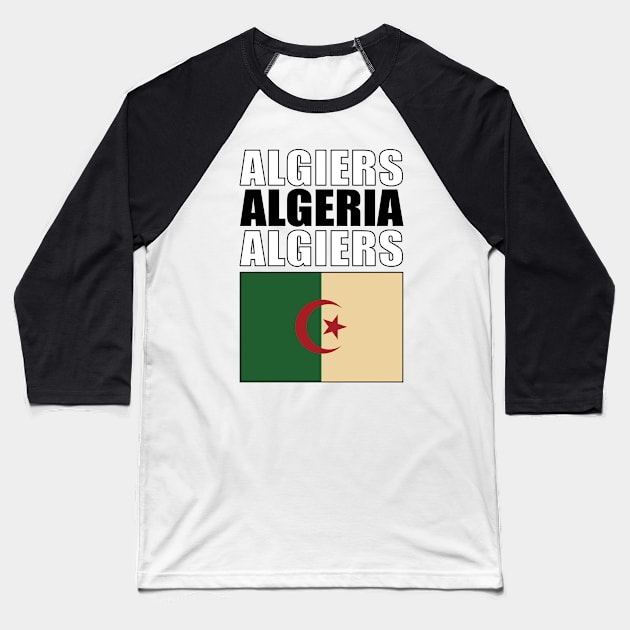 Flag of Algeria Baseball T-Shirt by KewaleeTee